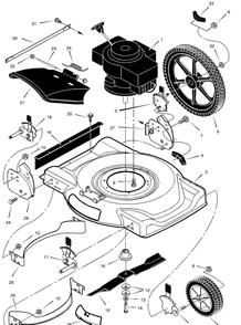 Mower Housing Assembly Diagram and Parts List for 225111X99A 2004 Briggs and Stratton Lawn Mower